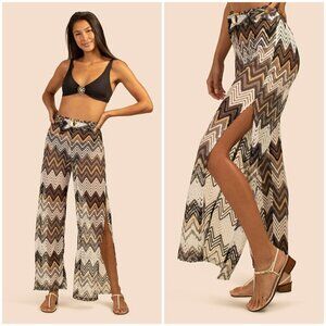 💕TRINA TURK💕 Drift Side Slit Crochet Lace Pant ~ Chevron Print XS NWT